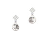 Small I Love You to the Moon White Clear Crystal Diamond-Shape Earrings