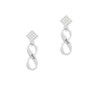 BAE Infinity Sign White Clear Crystal Diamond-Shape Earrings