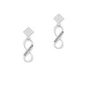 Daughter Infinity Sign White Clear Crystal Diamond-Shape Earrings
