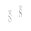 Family Infinity Sign White Clear Crystal Diamond-Shape Earrings