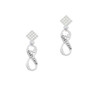 God's Love Infinity Sign White Clear Crystal Diamond-Shape Earrings