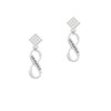 Grandma Infinity Sign White Clear Crystal Diamond-Shape Earrings