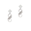 God Gave Me You Infinity Sign White Clear Crystal Diamond-Shape Earrings