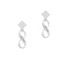 Matthew 6:9 Infinity Sign White Clear Crystal Diamond-Shape Earrings
