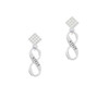 Niece Infinity Sign White Clear Crystal Diamond-Shape Earrings
