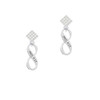 Philippians 4:13 Infinity Sign White Clear Crystal Diamond-Shape Earrings