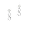Psalm 139:14 Infinity Sign White Clear Crystal Diamond-Shape Earrings