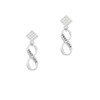 True Love Infinity Sign White Clear Crystal Diamond-Shape Earrings