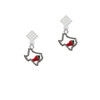 Texas Outline with Jalapeno White Clear Crystal Diamond-Shape Earrings
