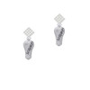 Resin Brilliant Light Bulb White Clear Crystal Diamond-Shape Earrings