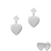 Heart Locket White Clear Crystal Diamond-Shape Earrings
