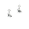 Small Lord Guide Me Heart White Clear Crystal Diamond-Shape Earrings