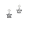 Water Polo Mom White Clear Crystal Diamond-Shape Earrings