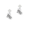 Large Mother of the Groom Heart White Clear Crystal Diamond-Shape Earrings