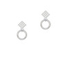 Abuela Eternity Ring White Clear Crystal Diamond-Shape Earrings