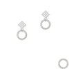 Keep Her Safe Eternity Ring White Clear Crystal Diamond-Shape Earrings
