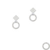 She Believed She Could Eternity Ring White Clear Crystal Diamond-Shape Earrings