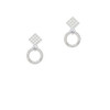 Strong Brave Fearless Eternity Ring White Clear Crystal Diamond-Shape Earrings