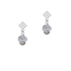 Faith on White Spinners White Clear Crystal Diamond-Shape Earrings