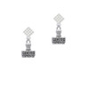 HOPE Stamp White Clear Crystal Diamond-Shape Earrings