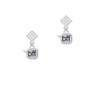 Text Chat - bff - Best Friends Forever - White Clear Crystal Diamond-Shape Earrings