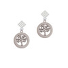 Tree of Life in Blank Eternity Ring White Clear Crystal Diamond-Shape Earrings