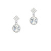 12mm Crystal Rivoli - Clear White Clear Crystal Diamond-Shape Earrings