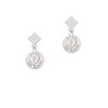 Baby on Board with Feet White Clear Crystal Diamond-Shape Earrings