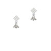 Mini Bee White Clear Crystal Diamond-Shape Earrings