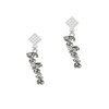 Script ''Believe'' with Clear Crystals White Clear Crystal Diamond-Shape Earrings