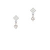 Mini Celtic Knot White Clear Crystal Diamond-Shape Earrings