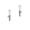 Chainsaw White Clear Crystal Diamond-Shape Earrings