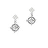Compass White Clear Crystal Diamond-Shape Earrings