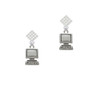 Computer White Clear Crystal Diamond-Shape Earrings