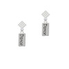 Dance White Clear Crystal Diamond-Shape Earrings