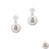 In One Ear ''Out the Other'' White Clear Crystal Diamond-Shape Earrings