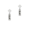 Faith White Clear Crystal Diamond-Shape Earrings