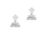 Best Friend White Clear Crystal Diamond-Shape Earrings