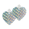 Acrylic Large Hologram Heart White Clear Crystal Diamond-Shape Earrings