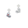 Naughty or Nice Heart with Crystals White Clear Crystal Diamond-Shape Earrings