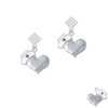 Nurse's Prayer Heart - Lord Guide White Clear Crystal Diamond-Shape Earrings