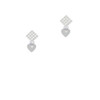 Acrylic 5/16" Imitation Pearl Heart White Clear Crystal Diamond-Shape Earrings