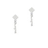 Small hope Script White Clear Crystal Diamond-Shape Earrings
