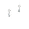 Mini Horseshoe with Clear Crystal White Clear Crystal Diamond-Shape Earrings