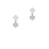 Mini Open Infinity Knot White Clear Crystal Diamond-Shape Earrings
