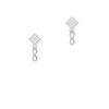 Mini Infinity Sign White Clear Crystal Diamond-Shape Earrings