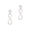 Large Elegant Infinity Sign White Clear Crystal Diamond-Shape Earrings