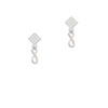 Small Elegant Infinity Sign White Clear Crystal Diamond-Shape Earrings