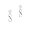 Today Tomorrow Infinity Sign White Clear Crystal Diamond-Shape Earrings