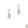 Bible Verse John 3:16 White Clear Crystal Diamond-Shape Earrings